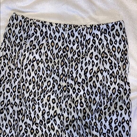 Lush black, white, and tan animal print ruffle midi skirt | Sz XS - Picture 4 of 8